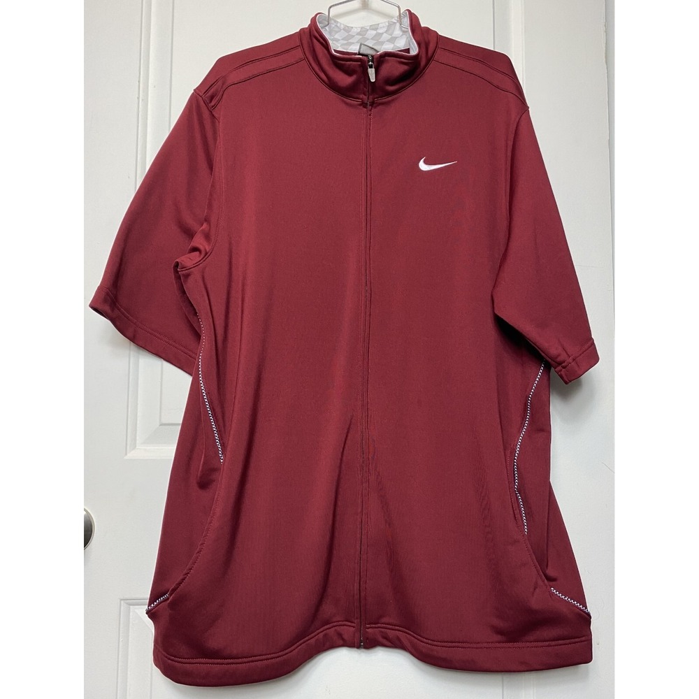 Nike Kobe Bryant Mamba Zip Short Sleeve Burgundy Warm Up Jacket Mens Size L